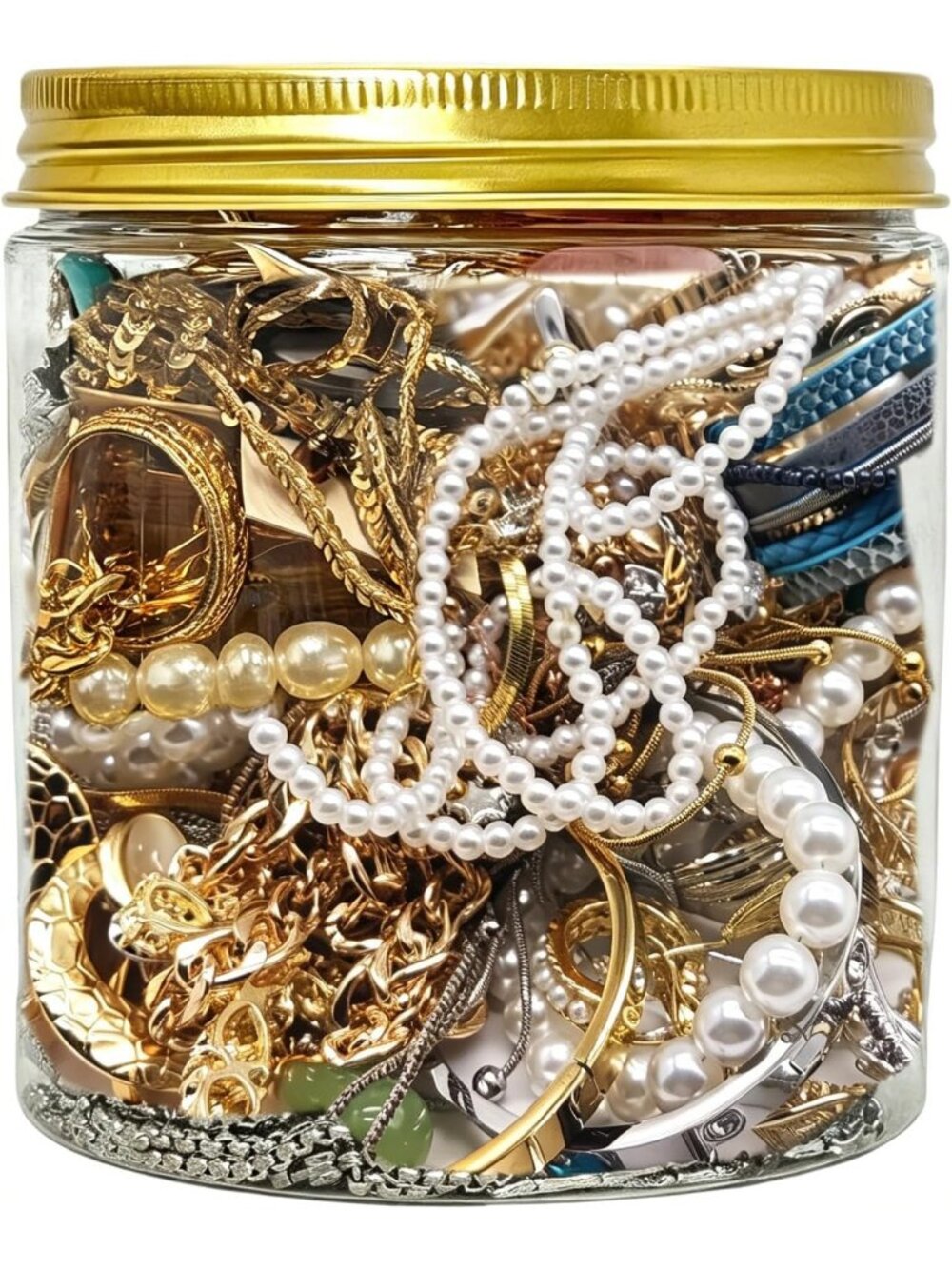 Gold Mystery Jewelry Jar Mixed Surprise Gothic Jewelry Set Retro Holiday Gift